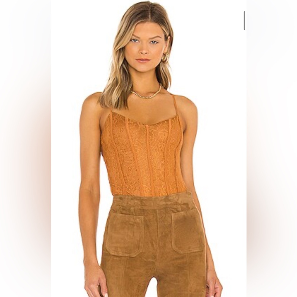 AFRM Revolve Rust Lace One-Piece Bodysuit
